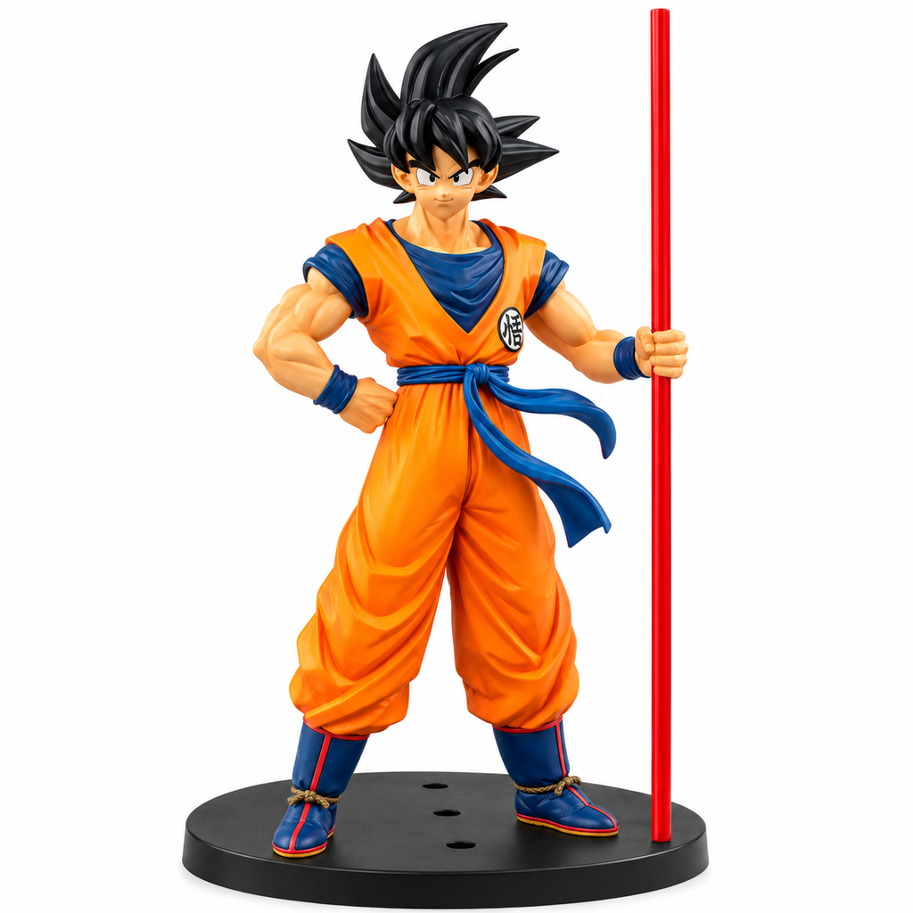Goku Anime Action Figure with Power Pole | Collectible Display Statue