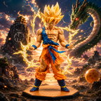 Goku Super Saiyan , Anime Collectible Statue With Dynamic Pose And Energy Effect, Ideal For Display, Collection And Gifting