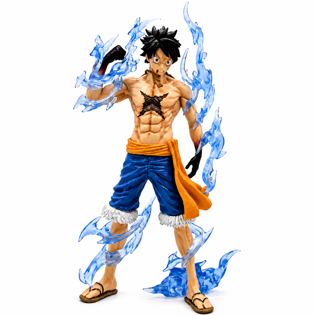 Monkey D. Luffy Gear 5 Action Figure with Blue Flame Effect | One Piece Collectible