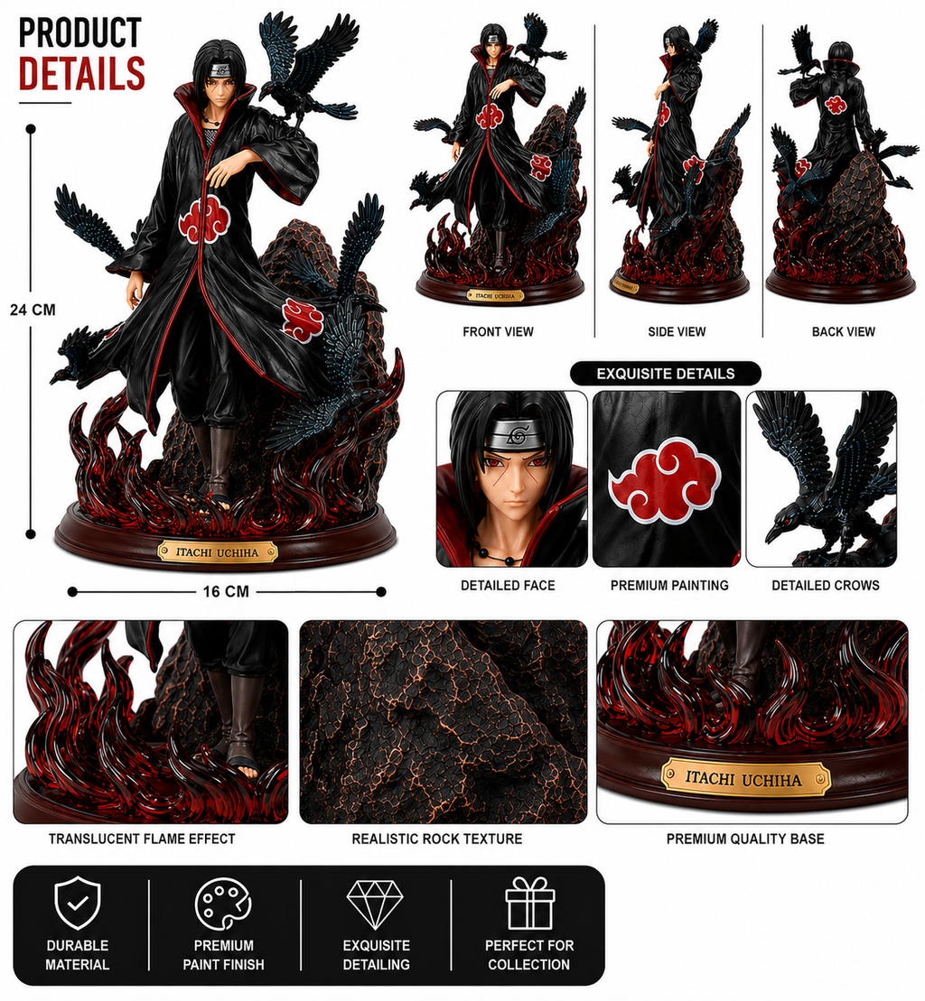 Itachi Uchiha Akatsuki Figure 24cm | Naruto Collectible Statue