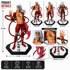 Oni Demon Warrior Anime Figure | Red Demon Battle Statue with Horned Base