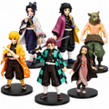 Demon Slayer Anime Figure Set – 6 Character Collectible Statues (Tanjiro, Nezuko, Zenitsu, Giyu, Shinobu, Inosuke)