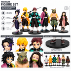 Demon Slayer Anime Figure Set – 6 Character Collectible Statues (Tanjiro, Nezuko, Zenitsu, Giyu, Shinobu, Inosuke)