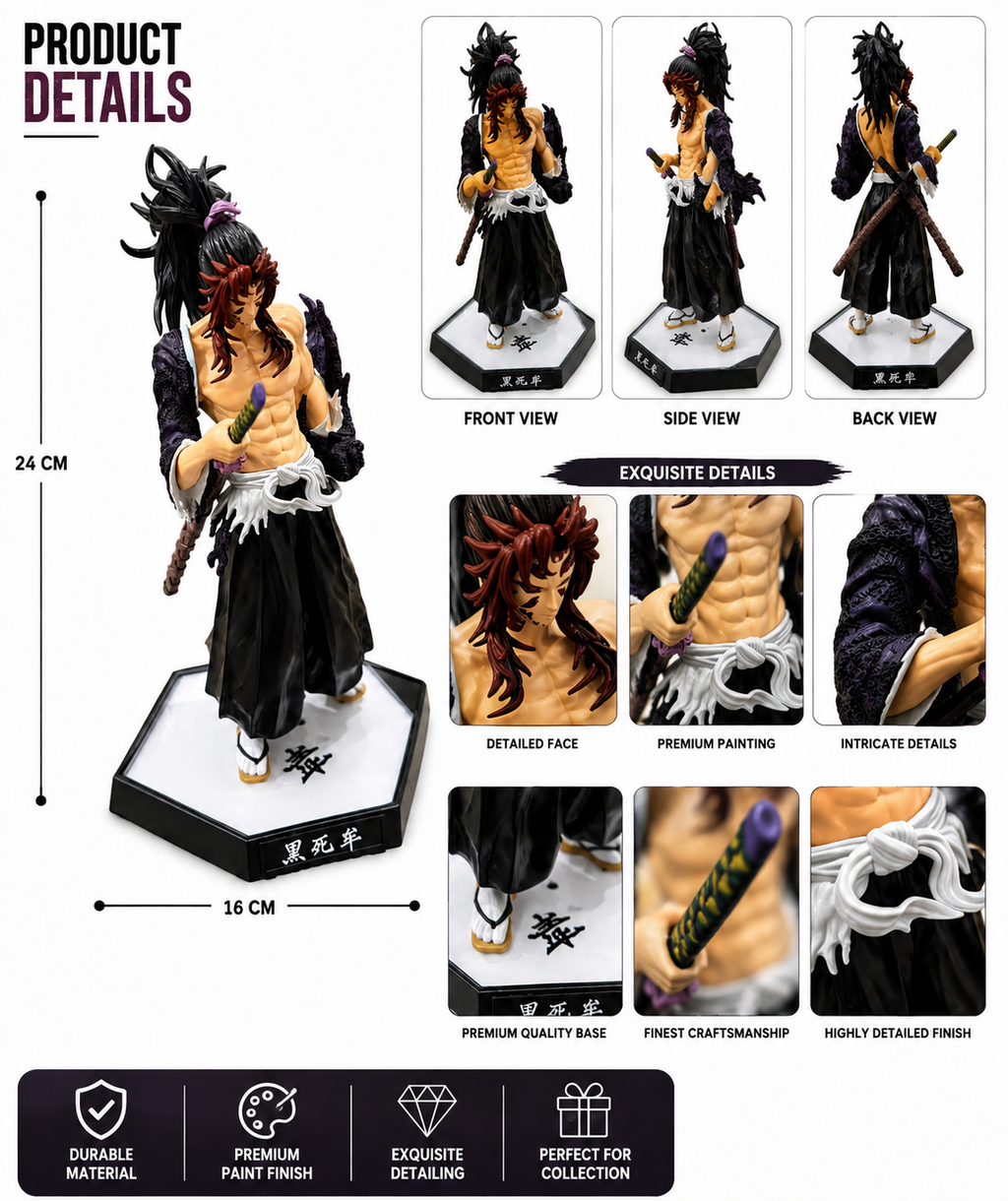 Anime Warrior Action Figure with Sword & Display Base | Collectible Statue