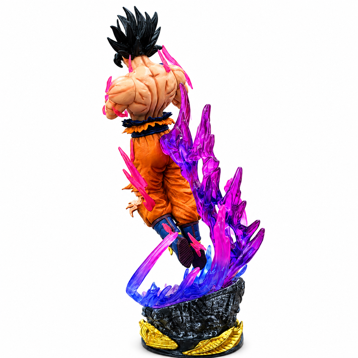 Goku Anime Action Figure with Pink & Blue Energy Effect | Dragon Ball Collectible Figure